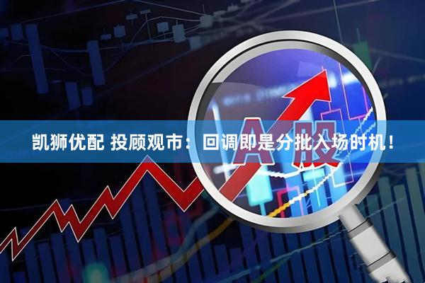 凯狮优配 投顾观市：回调即是分批入场时机！