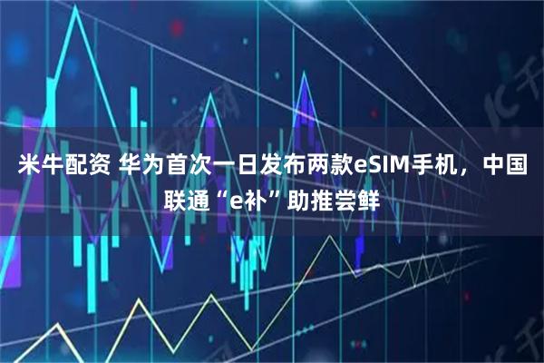 米牛配资 华为首次一日发布两款eSIM手机，中国联通“e补”助推尝鲜